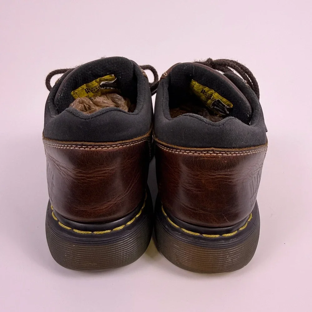 Y2K Dr. Martens Industrial Steel Toe Shoes Mens 9 Work Boots Lugged Grunge